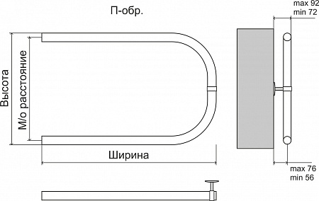 Эконом П-обр AISI 32х2 500х500 Полотенцесушитель  TERMINUS Набережные Челны - фото 3