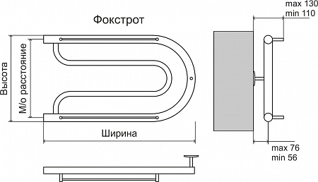 Фокстрот AISI 32х2 320х700 Полотенцесушитель  TERMINUS Набережные Челны - фото 3