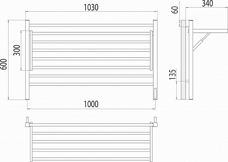 Горизонт П8 1000х600 электро (sensor quick touch) Полотенцесушитель TERMINUS Набережные Челны - фото 5