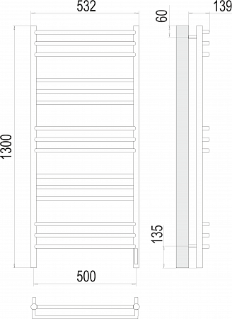 Прато П15 500х1300 электро (sensor quick touch) Полотенцесушитель  TERMINUS Набережные Челны - фото 3