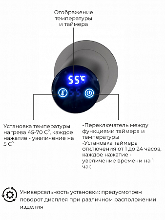 Рондо П2 350х760 электро Полотенцесушитель TERMINUS Оружейная сталь Набережные Челны - фото 5